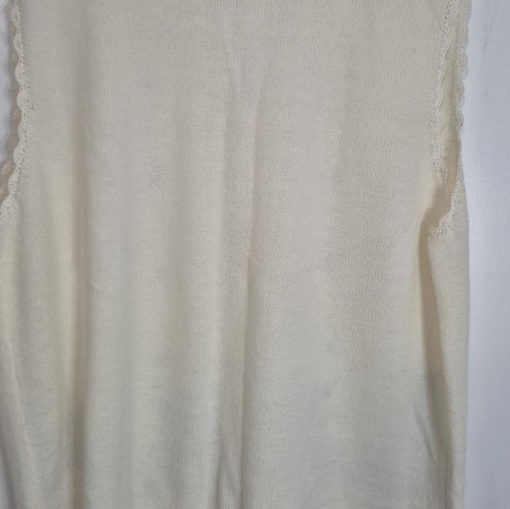 Koret Cream Embroidered Floral Knit Sweater Vest Size XL - Picture 13 of 13